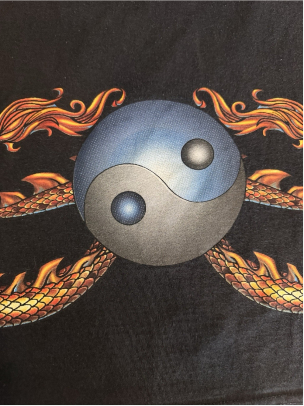 Vintage Jnco Jeans 90s Dragon Ying-yang Longsleeve shirt Size Medium - Picture 6 of 10